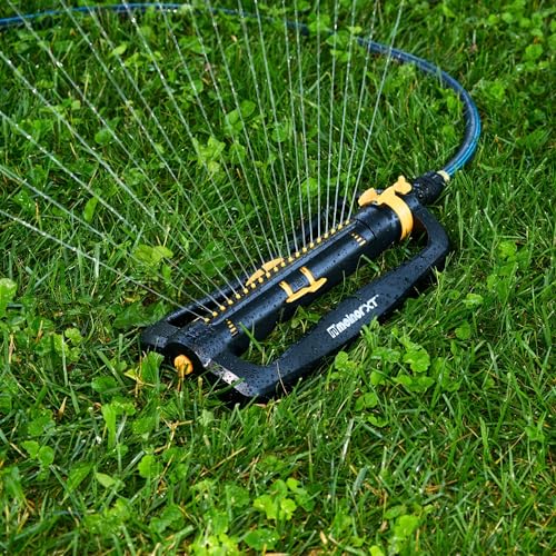 Melnor 65167AMZ XT Turbo Oscillating Sprinkler, 4,500 sq. ft., Quick Connect Bundle, 3-Way Adjustable, Black, Yellow (Pack of 12) - size: 3-Way Adjustable, style: Pack of 12