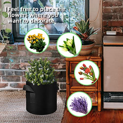 10 Gallon Garden Grow Bags, 30 Pack 10 Gal Planter Bags Fabric Pot Bags, Nonwoven Grow Bags Heavy Duty Aeration Pots with Handles, Garden Fabric Planters for Vegetables Flowers (Black) - color: Black-30 Pack