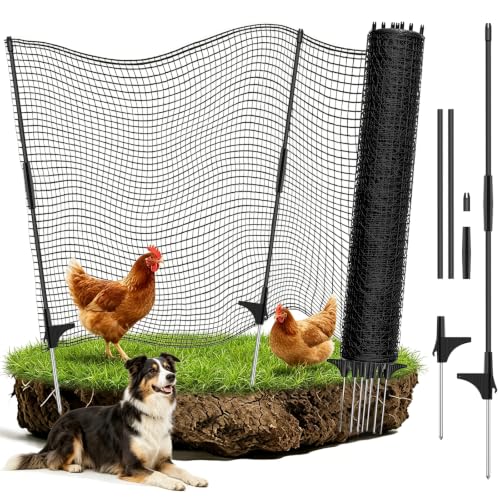 RIFNY Temporary Fence for Backyard, 2.6 x 25 FT Portable Chicken Dog Fence - size: 2.6x25 FT
