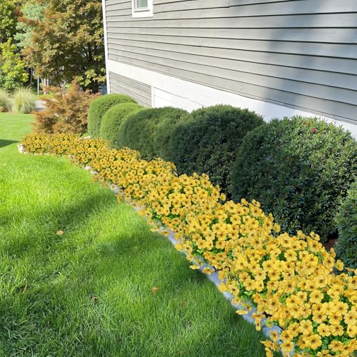 20 Bundles Artificial Flowers for Outdoors Fake Plants, Yellow - color: Yellow
