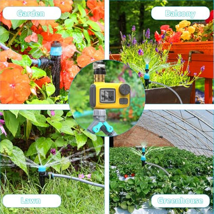 100FT Drip Irrigation System Kit with Water Timer for Garden
