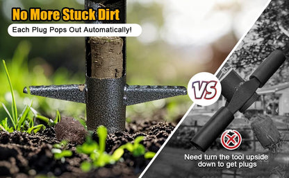 Bulb Planter & Sod Plugger - 34" Long Handle Grass Plugger Tool for Lawn Repair, Heavy Duty Garden Hole Digger with Easy Plug Release for Zoysia Plugs, Bare Spots, Tulip Planting,Turf Transplanting - color: Gray