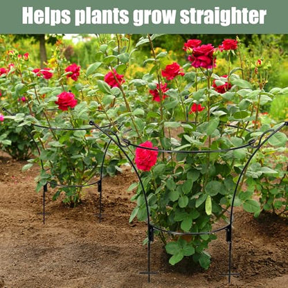 2Pack Large Peony Cages and Supports,23.2x13.4in Grow-Through Support Rings