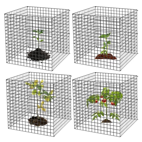 4 Packs Wire Plant Protectors,15.7" X 15.7" Wire Mesh Plant Protector cage,DIY Garden and Vegetable Protectors,Plant Cage to Protect Plants from Animals
