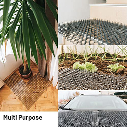 Petfolio 10 Pack Extra Large Cat Scat Mat for Cats - Cat Spike Mat 16.5 x 13.4 Inch with 1 Inch Spikes is Perfect to Keep Cats Away Indoor and Outdoor - size: 10