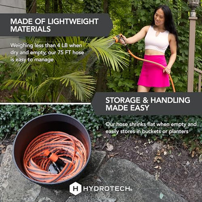 HydroTech FLATJACKET Lightweight Garden Hose 5/8 in x 75 ft, Orange - size: 75 Feet
