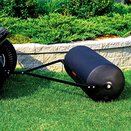 Brinly 42 Gallon 390 lb. Tow-Behind Poly Lawn Roller, 18 by 36" - color: Matte Black
