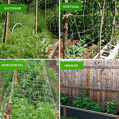 Tcamp Heavy-Duty Polyester Plant Trellis Netting 5 x 15ft (2 Pack) (5 Ft X 15 Ft) - size: 6" Mesh (5*15Ft) (Pack of 2)