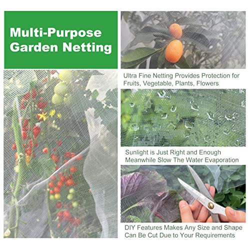 Garden Netting 10x20ft - Ultra Fine Insect Netting for Plants Trees - size: 10'x20'