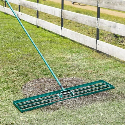 VEVOR Lawn Leveling Rake, 48""x10"" Level Lawn Tool, Heavy-Duty Lawn Leveler with 78"" Steel Extended Handle, Yard Leveling Rake Suit for Garden, Golf Lawn, Farm, Green - size: 48x10 in, style: Classic: Alloy