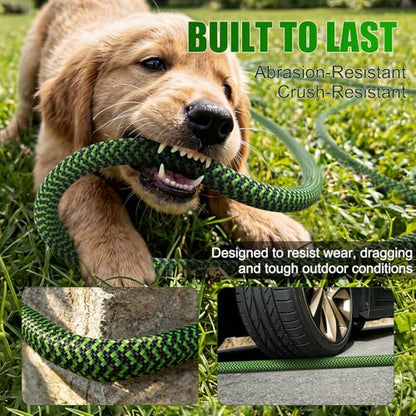 NON-EXPANDABLE Garden Hose 150ft x5/8'', Heavy Duty Flexible Water Hose with 10-Function Sprayer, Lightweight, Leak Proof, Durable Fabric Skin, Pressure Resistant for Yard, Outdoor - size: 150ft