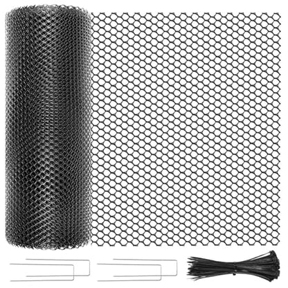16 INx50 FT Plastic Chicken Wire Mesh Poultry Netting Garden Fence Black