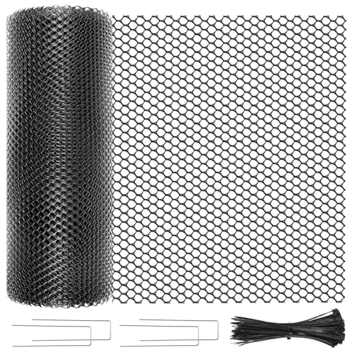 16 INx50 FT Plastic Chicken Wire Mesh Poultry Netting Garden Fence Black