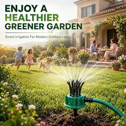 360° Automatic Garden Sprinkler, Multi-Head Lawn Watering Sprayer for Roof Cooling, Garden Irrigation Tool
