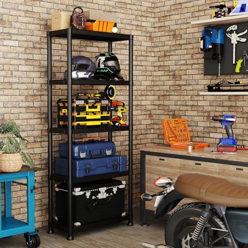 Plastic Storage Shelves, 5 Tier Shelving Unit, 330LBS - size: 5 Tier(standard size)