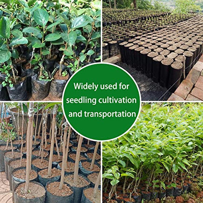 Belit Nursery Growing Bags, 100 Pcs Black Plastic Seedling Pots for Gardening Seed Plant Bags, Fruit Tree Seedling, Starting saplings(7"x8.7") - size: 7.0"x8.7"