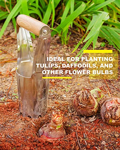 4 Inch Grass Plug Planter, Pro Plugger with Depth Marker & Sharp Teeth - size: 4-inch Bulb Planter