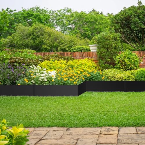 10 Pack Metal Edging for Landscaping, 40" L × 7.5" H Garden Edging - color: Black, size: 7.5 Inch