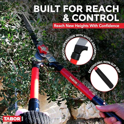 TABOR TOOLS B620A Hedge Shears with Wavy Blade for Trimming Borders, Boxwood, and Bushes, Manual Hedge Clippers with Comfort Grip Handles. - style: Classic