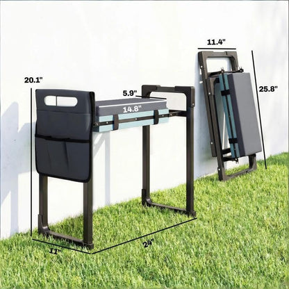 Heavy Duty Foldable Garden Stool with Kneeler and Seat