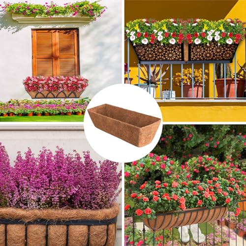 Halatool 3 Pack 24" Trough Coco Liners Replacement for Window Box Planters - size: 24 in