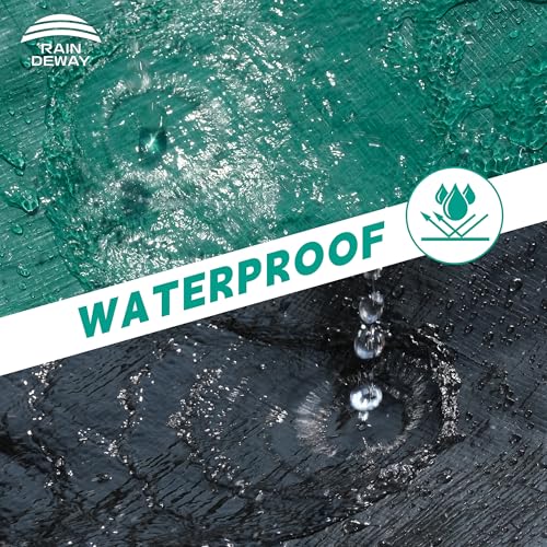 RAINDEWAY 6x6 Feet Leaf Tarp with Handles 10 Mil Waterproof Tarp for Leaves - size: 6x6 Feet-Finished Size