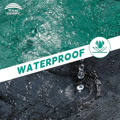 RAINDEWAY 6x6 Feet Leaf Tarp with Handles 10 Mil Waterproof Tarp for Leaves - size: 6x6 Feet-Finished Size