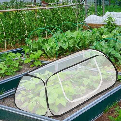 2 Pcs Pop Up Garden Rows Plant Cover,Raised Garden Beds Plants Protector - color: 2 Pcs