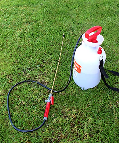 TABOR TOOLS 1.3 Gallon Lawn and Garden Pump Pressure with Pressure Relief Valve, Adjustable Shoulder Strap, Telescopic Adjustable Wand and Extra Set of Seals. N50TA. - size: 1.3 G + adjustable wand