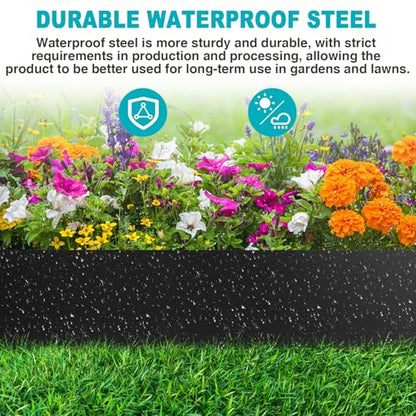 6 Pack Metal Edging for Landscaping, 40" L × 8" H Garden Edging - color: Black, size: 8 inches