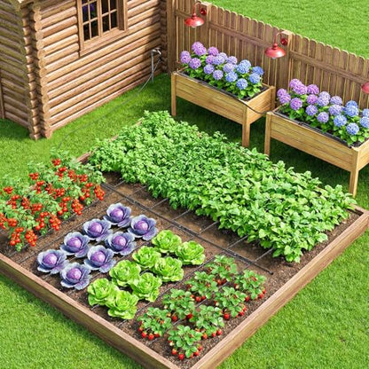 Upgraded 230FT Drip Irrigation System with 1/4" Soaker Hose -Weeping Technology for Deeper Root Watering,Garden Watering System for Raised Beds, Greenhouse, Lawn - Save Water