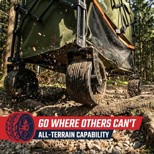 Sekey 400L Double-Decker Wagon, 500 lb Capacity, 50 in Extender - color: Army Green