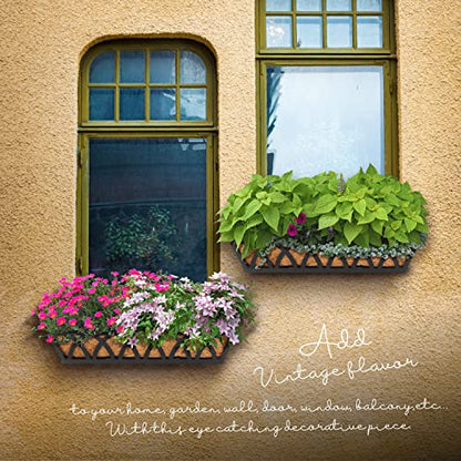 24" Hanging Window Box Basket w/Coco Liner, Black, 4-Pack - color: Black - Set 4, size: 24IN Style A