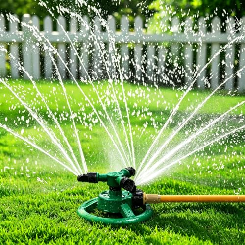 Sprinklers for Yard, Water Sprinkler for Lawn, 360 Degree Rotating Lawn Sprinkler for Yard Large Area, Sprinklers for Kids, Pets Playing - color: Dark Green