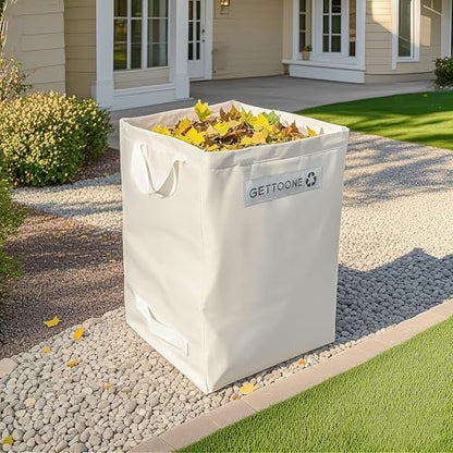 Heavy Duty Lawn and Leaf Bag 38 Gallon, Reusable Square Outdoor Yard Waste Bag with 4 Handles, Tear-Resistant for Lawn Clippings, Storage, Moving - color: Large Square