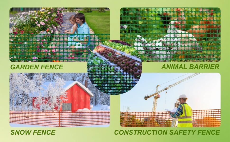 PotatoLife 4'x50' Plastic Mesh Fence Extra Strength with Zip Ties, Green - color: Green, size: 4' x 50' (Extra Strength)