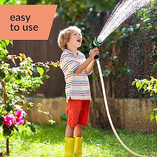 ALMA Garden Hose Nozzle Sprayer with Thumb Control On Off Valve - 10 Spray Pattern Garden Hose Sprayer Nozzle - Perfect Water Hose Nozzle for Outdoor