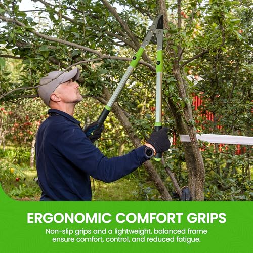 Garden Guru Extendable Anvil Lopper Tree Trimmer with Compound Action, Chops Thick Branches with Ease, 28-40”, Non-Stick High Carbon Steel Blade, Heavy Duty Branch Cutter, 2 Inch Clean Cut Capacity, 2 - size: 2 Pack, style: Extendable Anvil Lopper
