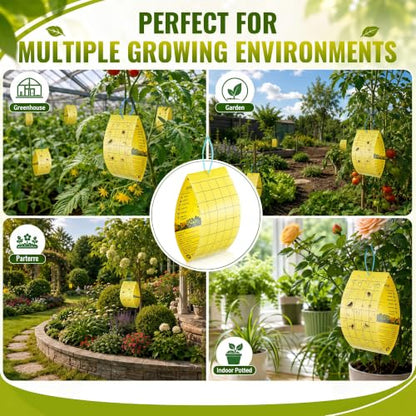 20 Pack Sticky Traps for Plants, No Lure,Whitefly Aphid,Yellow