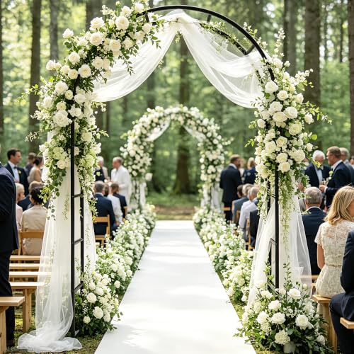 Metal Garden Arch Trellis for Climbing Plants 94.5" H x 55" W - size: 94.5" H x 55" W*14.5"L