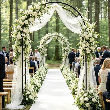 Metal Garden Arch Trellis for Climbing Plants 94.5" H x 55" W - size: 94.5" H x 55" W*14.5"L