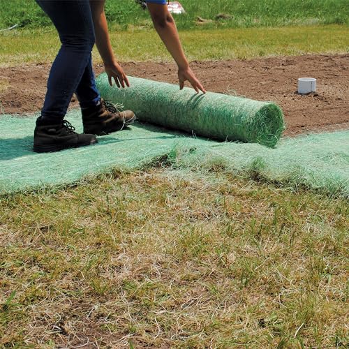American Excelsior QuickGRASS Pro - 4'x50'- Green Biodegradable Jute Net Erosion Control Blanket Landscape Roll