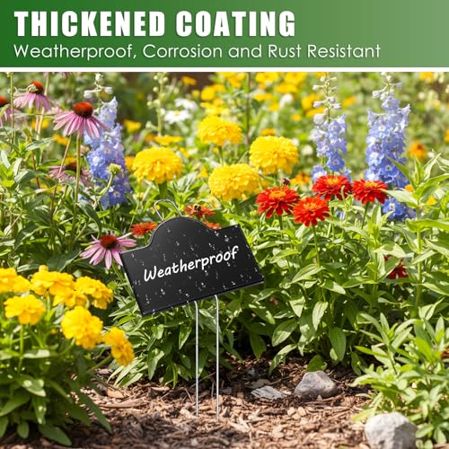 Landhoow Extra Large Metal Plant Markers 6" x 4" with 11'' Stake, 30 Pack