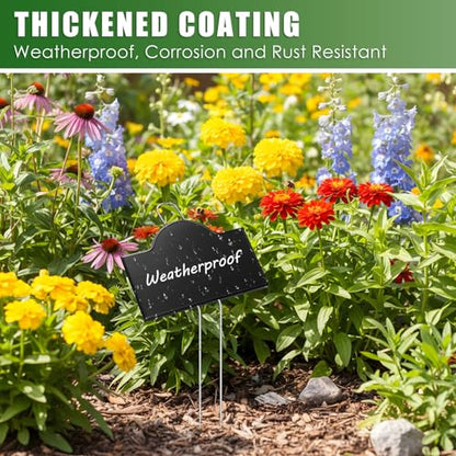 Landhoow Extra Large Metal Plant Markers 6" x 4" with 11'' Stake, 30 Pack