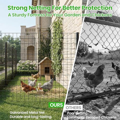 DoCred Welded Wire Fence 45.3inx 50ft, PVC Anti-Rust Coated Metal Wire Mesh - color: Black, size: 45.3Inch x 50FT