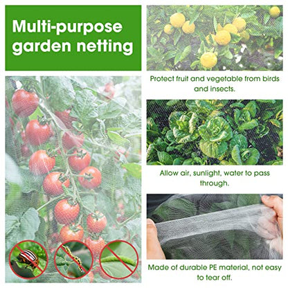 Unves 8x10ft Garden Netting, White Mosquito Net Insect Mesh Bird Netting - size: 8 x 10 Ft x 1 pc