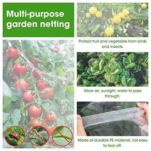 2 Pcs Mosquito Netting, 6.5'x10' Insect Garden Bird Netting Pest Barrier - size: 6.5 x 10 Ft x 2 pcs
