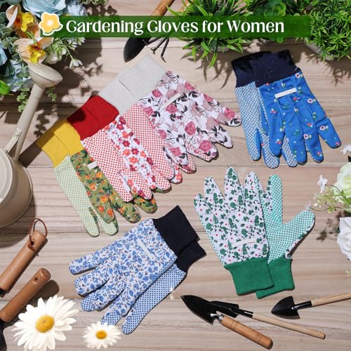 Cutecrop 9.5" Gardening Glove for Women, Floral PVC Grip - style: Vibrant