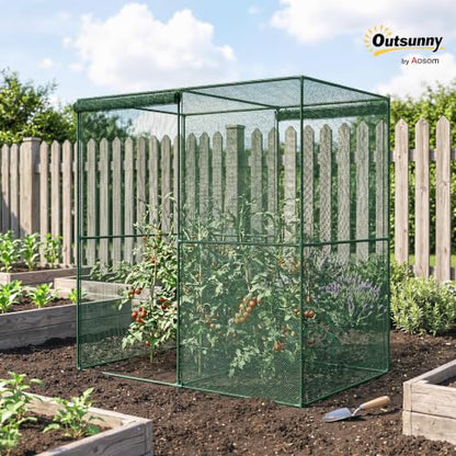 Outsunny 6' x 4' x 6' Crop Cage Plant Protection Tent, Green - color: Green, size: 6' x 4' x 6'