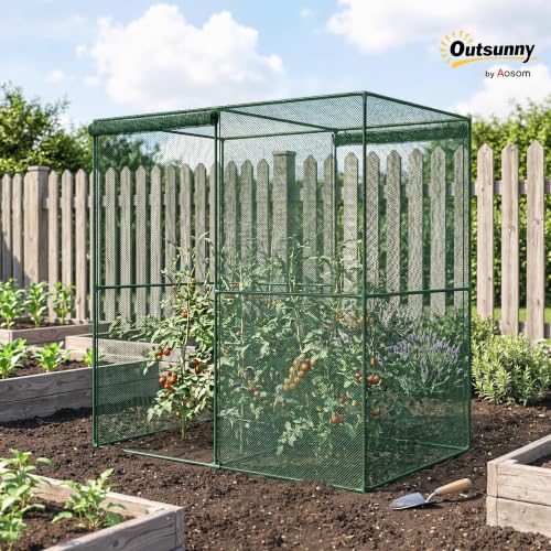 Outsunny 6' x 4' x 6' Crop Cage Plant Protection Tent, Green - color: Green, size: 6' x 4' x 6'